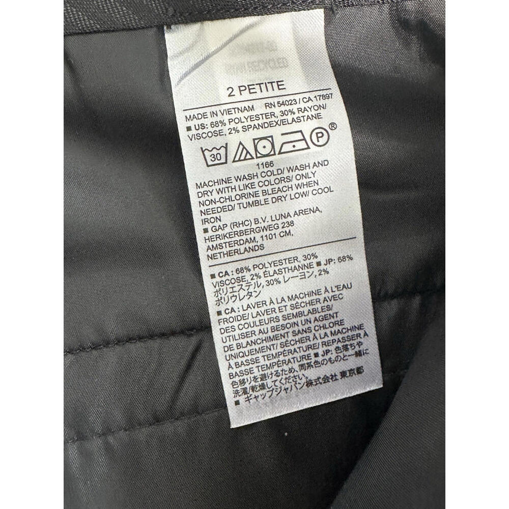 Banana Republic Ryan 2 Petite Ankle Black Mid Rise Straight Pants Career Work - Picture 6 of 6